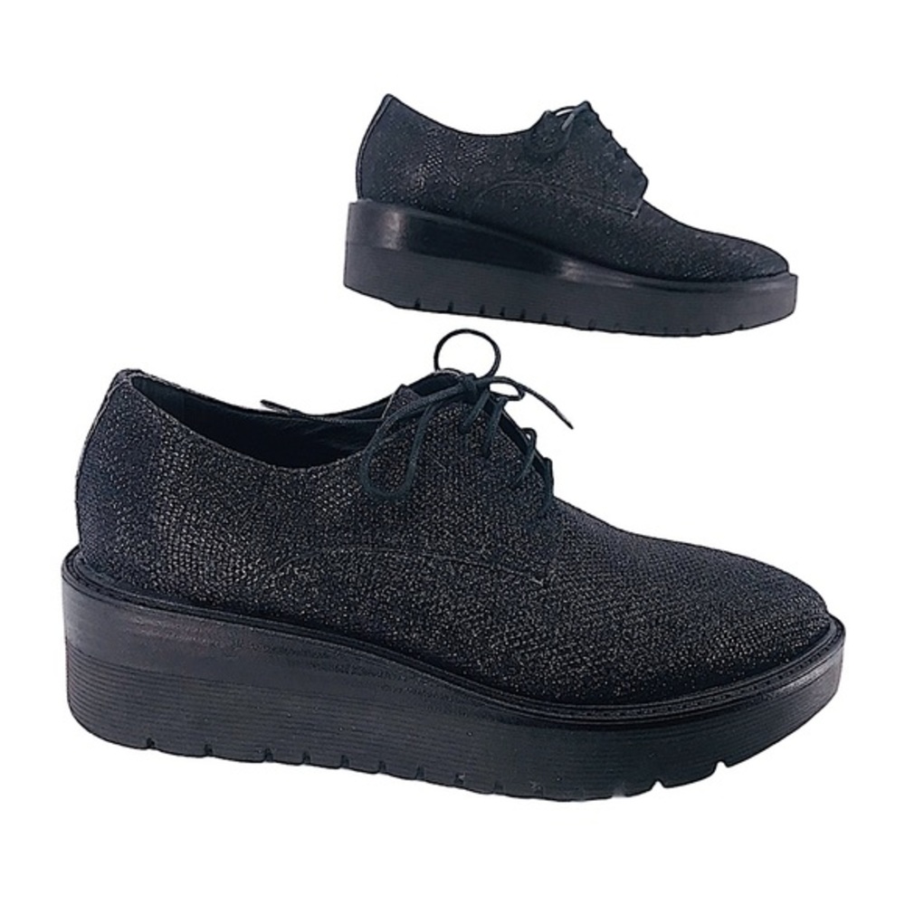 Formnetini Black Shimmer Oxfords made in Italy